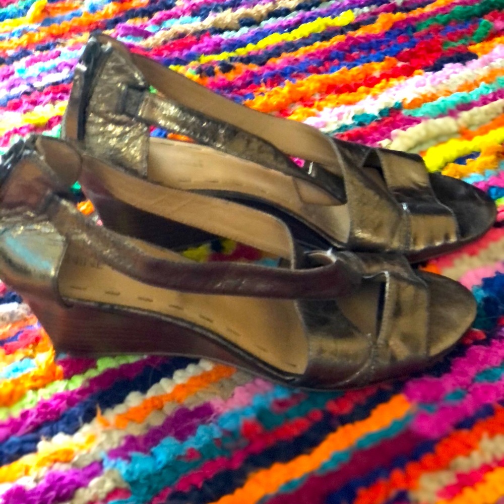 Nine West Gold Wedges